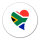 Aufkleber Südafrika Flagge Herz 10cm rund