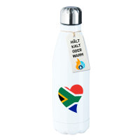 Edelstahl-Trinkflasche Südafrika Flagge Herz 500ml...