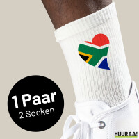 Socken Südafrika Flagge Herz Größe 37/46 White Motiv Tennissocken