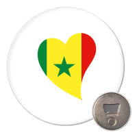 Magnet Senegal Flagge Herz 59mm Kühlschrankmagnet