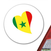 Aufkleber Senegal Flagge Herz 10cm Sticker