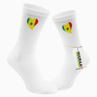 Socken Senegal Flagge Herz Größe 37/46 White Motiv Tennissocken