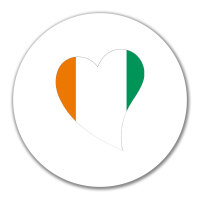 Aufkleber Elfenbeinküste Flagge Herz 10cm Sticker