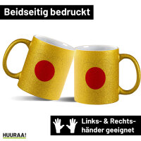 Glitzertasse Japan Flagge Herz 330ml