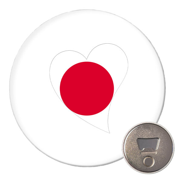 Magnet Japan Flagge Herz 59mm Kühlschrankmagnet