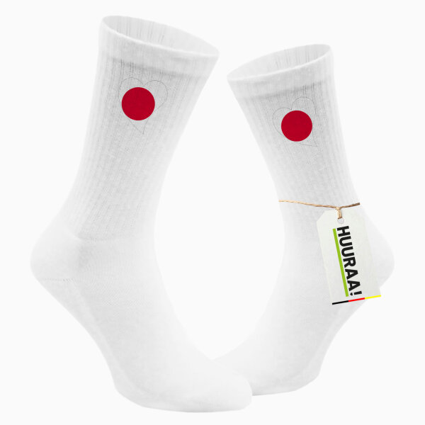 Unisex Socken Japan Flagge Herz Baumwolle