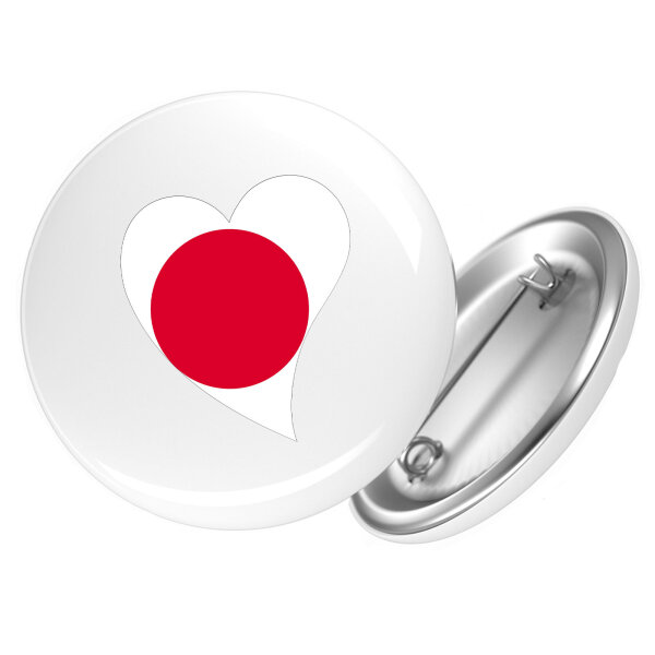 Button Japan Flagge Herz Anstecker