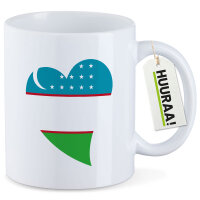 Kaffeetasse Usbekistan Flagge Herz 330ml