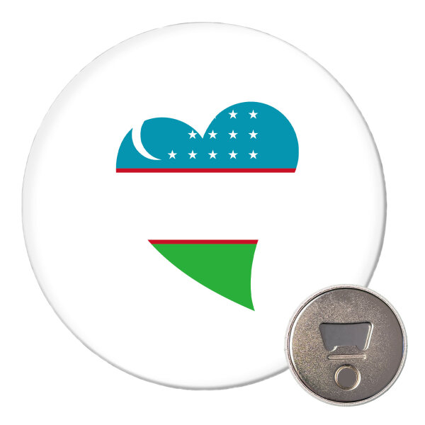 Magnet Usbekistan Flagge Herz 59mm Kühlschrankmagnet
