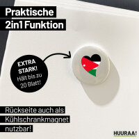 Magnet Jordanien Flagge Herz 59mm Kühlschrankmagnet