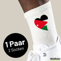 Socken Jordanien Flagge Herz Größe 37/46 White Motiv Tennissocken