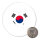 Magnet Südkorea Flagge Herz 59mm Kühlschrankmagnet
