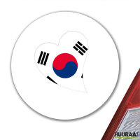 Aufkleber Südkorea Flagge Herz 10cm Sticker