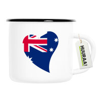 Emaille Tasse Australien Flagge Herz 300ml Vintage...