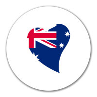 Aufkleber Australien Flagge Herz 10cm Sticker