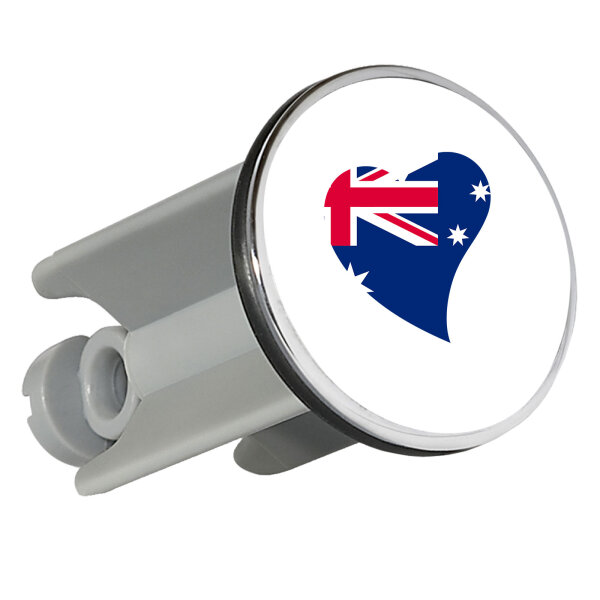 Waschbeckenstöpsel Australien Flagge Herz 4cm