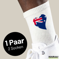 Tennissocken Australien Flagge Herz Größe 42/46 White Motiv Sportsocken