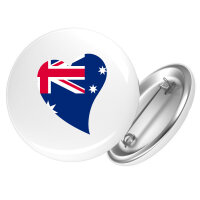 Button Australien Flagge Herz rund