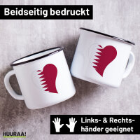 Emaille Tasse Katar Flagge Herz 300ml Vintage Emaille Becher