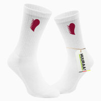 Socken Katar Flagge Herz Größe 37/46 White...