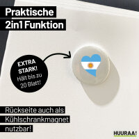 Magnet Argentinien Flagge Herz 59mm Kühlschrankmagnet