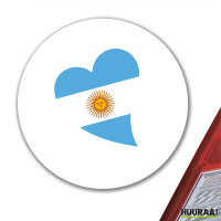 Aufkleber Argentinien Flagge Herz 10cm rund