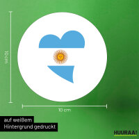 Aufkleber Argentinien Flagge Herz 10cm rund