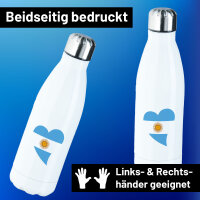 Trinkflasche Argentinien Flagge Herz 500ml Edelstahl...