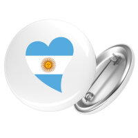 Button Argentinien Flagge Herz Anstecker