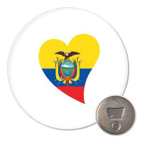 Magnet Ecuador Flagge Herz 59mm Kühlschrankmagnet...
