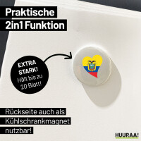 Magnet Ecuador Flagge Herz 59mm Kühlschrankmagnet