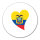 Aufkleber Ecuador Flagge Herz 10cm rund