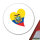 Aufkleber Ecuador Flagge Herz 10cm rund