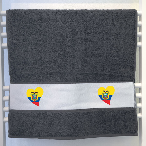 Handtuch Ecuador Flagge Herz 50x100cm