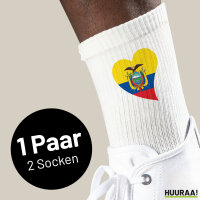 Unisex Socken Ecuador Flagge Herz Baumwolle