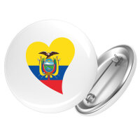 Button Ecuador Flagge Herz Anstecker