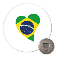 Magnet Brasilien Flagge Herz 59mm Kühlschrankmagnet
