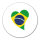 Aufkleber Brasilien Flagge Herz 10cm rund
