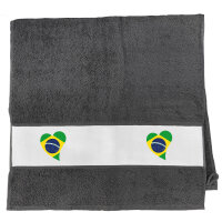 Handtuch Brasilien Flagge Herz 50x100cm