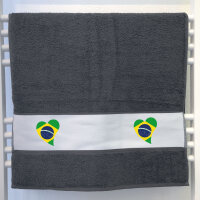 Handtuch Brasilien Flagge Herz 50x100cm