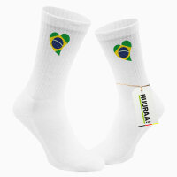 Socken Brasilien Flagge Herz Größe 37/46 White...