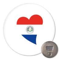 Magnet Paraguay Flagge Herz 59mm Kühlschrankmagnet