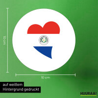 Aufkleber Paraguay Flagge Herz 10cm Sticker