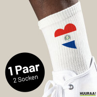 Socken Paraguay Flagge Herz Größe 37/46 White...