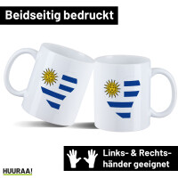 Kaffeetasse Uruguay Flagge Herz 330ml