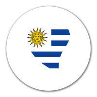 Aufkleber Uruguay Flagge Herz 10cm rund