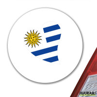 Aufkleber Uruguay Flagge Herz 10cm rund