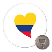 Magnet Kolumbien Flagge Herz 59mm Kühlschrankmagnet