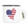 Emaille Tasse USA Flagge Herz 300ml Vintage Emaille Becher