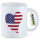 Kaffeetasse USA Flagge Herz 330ml